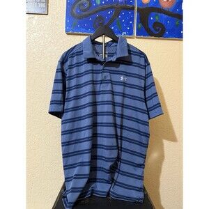 Under Armor XXL Blue Heat Gear Button Neck Pullover Loose Fit Men’sShirt